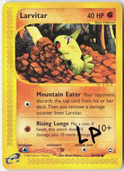 Larvitar 89 Common Aquapolis Pokemon Lightly Played - Image 1