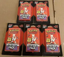 Lot Of 5 NEW SEALED 2025 Pokemon Mystery Pack Mewtwo Possible Vintage Chase Pack - Image 3