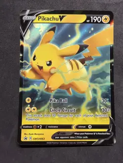 Pokemon Card - Pikachu V Sword & Shield Promo SWSH063 Promo Holo Near Mint - Image 1