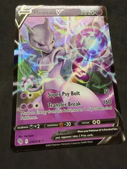 Mewtwo V Holo Ultra Rare Pokemon GO 030/078 - Image 3