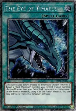 Near Mint, English Yu Gi Oh The Eye of Timaeus - RA04-EN192 - Platinum Secret Ra - Image 1