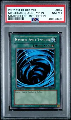 2002 Yu-Gi-Oh! Mystical Space Typhoon Magic Ruler MRL 1st Edition Ultra PSA 8 - Image 1