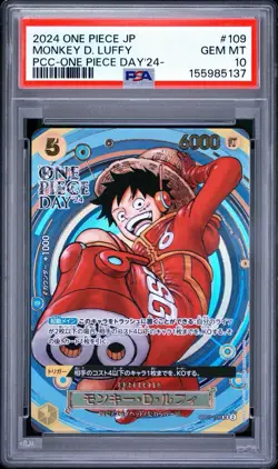2024 Monkey D. Luffy OP07-109 SR Promo One Piece Day 24 Japanese PSA 10 Gem Mint - Image 1