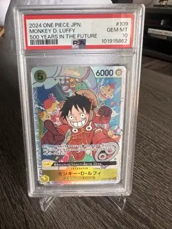2024 One Piece Namco Monkey D. Luffy OP07-109 Foil SR PSA 10 500 Years Japanese - Image 1