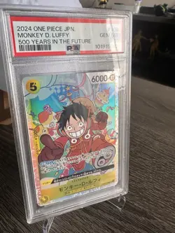 2024 One Piece Namco Monkey D. Luffy OP07-109 Foil SR PSA 10 500 Years Japanese - Image 3