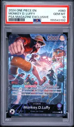 2024 ONE PIECE PROMOS PSA MAGAZINE EXCLUSIVE #060 MONKEY D. LUFFY PSA 10 - Image 1
