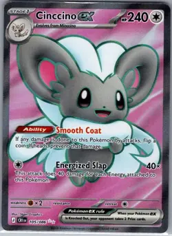 Cinccino ex 105/086 ME04: Chaos Rising - Pokemon Card - NM - Image 1