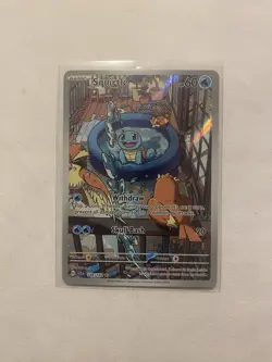 Squirtle SCR en 148/142 Stellar Crown Illustration Holo Card Near Mint Condition - Image 1