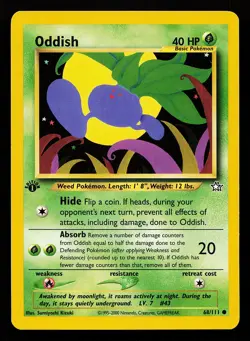Oddish 68/111 Common 1st Edition Neo Genesis Pokemon Card - Image 1