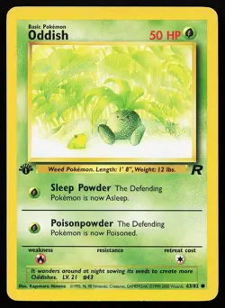 Oddish 63/82 1st Edition Common Team Rocket Pokemon Card - Image 1