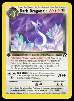 Dark Dragonair 33/82 1st Edition Uncommon Team Rocket Pokemon Card - Image 1