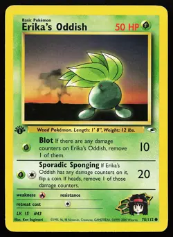 Erika's Oddish 78/132 Common 1st Edition Gym Heroes Pokemon Card - Image 1
