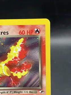 Pokemon TCG Rocket’s Moltres Holo Rare Card 12/132 Gym Heroes Unlimited NM Swirl - Image 3
