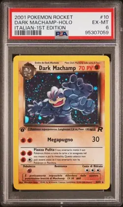 Pokemon PSA 6 Dark Machamp #10 1st Edition Holo Team Rocket 2001 Italiano - Image 2