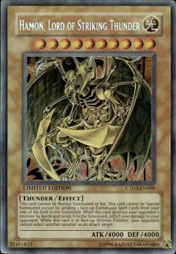 Hamon, Lord Of Striking Thunder - Secret Rare Limited Ed. CT03-EN006 LP YuGiOh - Image 1