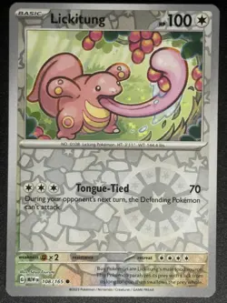Lickitung #108/165 Reverse Holo SV: Scarlet & Violet 151 Pokemon Card TCG - Image 1