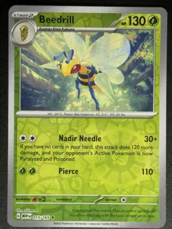 Beedrill #015/165 Reverse Holo SV: Scarlet & Violet 151 Pokemon Card TCG - Image 1