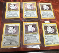 Clefairy Vintage Holo Pokemon Card Collection (5 Base Set 2 Holos, One Base Set) - Image 1