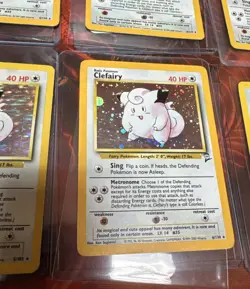 Clefairy Vintage Holo Pokemon Card Collection (5 Base Set 2 Holos, One Base Set) - Image 3