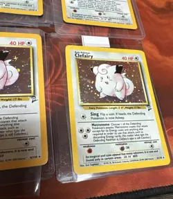 Clefairy Vintage Holo Pokemon Card Collection (5 Base Set 2 Holos, One Base Set) - Image 5