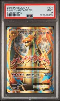 PSA 9 MINT M Charizard EX Full Art Rare 101/108 Pokemon Card XY Evolutions 2016 - Image 1