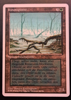 French German Giant Spider Swamp White Border Test Print MTG Summer Magic - Image 1