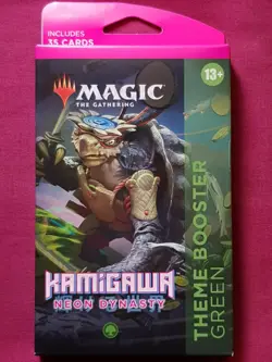 Magic The Gathering KAMIGAWA NEON DYNASTY GREEN THEME BOOSTER PACK MTG - Image 1