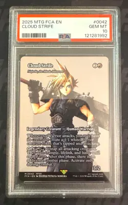 2025 MAGIC MTG FINAL FANTASY THROUGH THE AGES M 0042 CLOUD STRIFE PSA 10 - Image 1