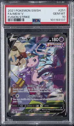 2021 POKEMON SWORD & SHIELD FUSION STRIKE #251 FULL ART/MEW V PSA 10 - Image 1