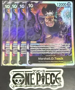 4x One Piece OP09-093 SR - Marshall.D.Teach - EN - Foil - Playset - TCG - NM/M - Image 1