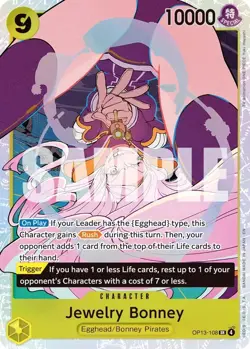 One Piece Carrying on His Will Jewelry Bonney Super Rare OP13-108 NM english - Image 1