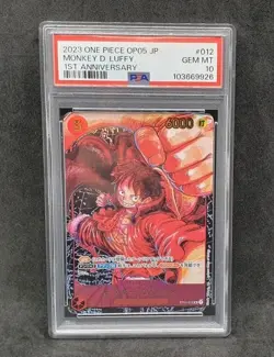 🇯🇵 One Piece Card PSA10: Monkey D. Luffy Op05-1st Anniversary 2023 St01-012 SR - Image 1