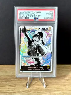 One Piece English ST29-001 Monkey D. Luffy Alternate Art Leader PSA 10 - Image 1