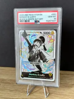 One Piece English ST29-001 Monkey D. Luffy Alternate Art Leader PSA 10 - Image 4