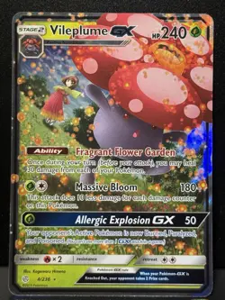 Vileplume GX 4/236 SM Cosmic Eclipse Rare GX Holo Holo Pokemon Card LP - Image 1