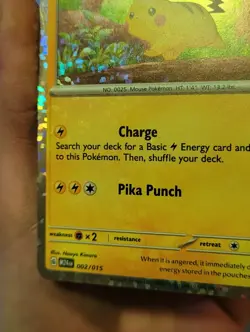 Pikachu 002/015 M24 McDonald's Pokemon Card MINT (Fresh Pull 2026) + Holo Bleed - Image 5