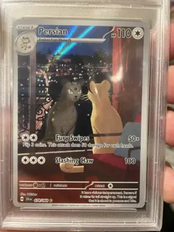Pokemon Persian Illustration Rare #078 2024 Shrouded Fable PSA 9 MINT - Image 2