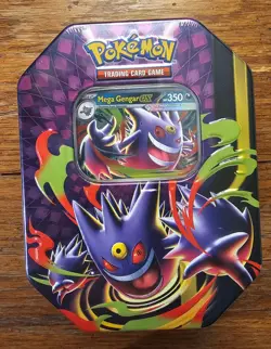 Pokemon TCG: Mega Moonlit Tin Mega Gengar ex Promo card + 4 Booster Packs NEW! - Image 1
