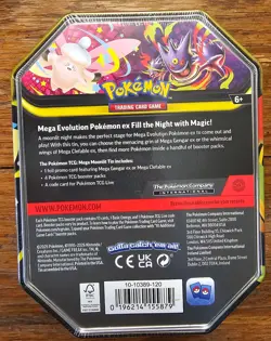 Pokemon TCG: Mega Moonlit Tin Mega Gengar ex Promo card + 4 Booster Packs NEW! - Image 2
