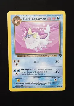 Dark Vaporeon 45/82 Team Rocket - Uncommon Non Holo - Pokemon Card 2000 - Image 1