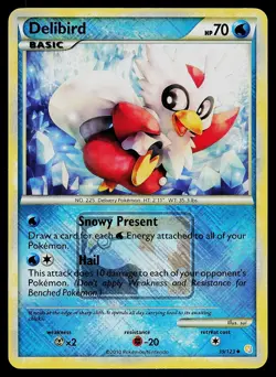 Pokemon Card - Delibird (League Promo) Crosshatch 39/123 Holo Reverse Holo Promo - Image 1
