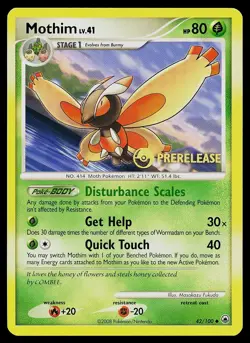Pokemon Card - Mothim (Prerelease) Diamond and Pearl Promos 42/100 Promo - Image 1