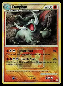 Pokemon Card - Donphan (League Promo) Crosshatch 40/123 Holo Reverse Holo Promo - Image 1
