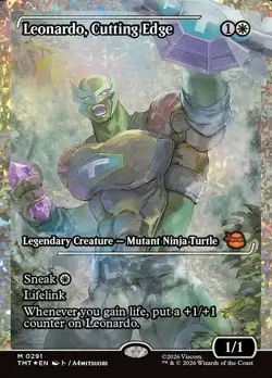 Leonardo, Cutting Edge (Showcase Foil) Teenage Mutant Ninja Turtle Playtest Card - Image 1