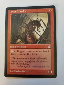 MTG Magic The Gathering Card Duct Crawler Summon Insect Red Stronghold 1998 - Image 1