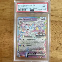 PSA 9 - 2025 Pokemon Prismatic Evolutions Surprise Box SYLVEON EX #041 (4295) - Image 1