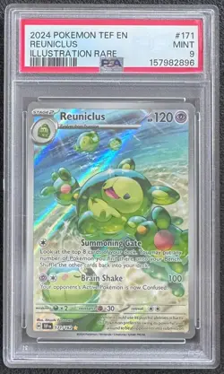 2024 POKEMON TEF EN-TEMPORAL FORCES ILLUSTRATION RARE #171 REUNICLUS PSA 9 - Image 1