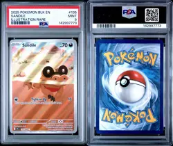 2025 POKEMON BLK EN-BLACK BOLT ILLUSTRATION RARE #135 SANDILE PSA 9 - Image 3