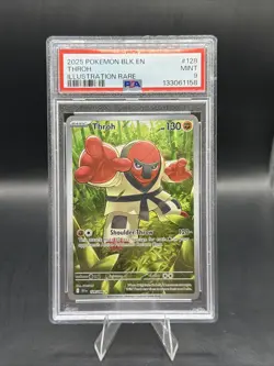 2025 POKEMON BLK EN-BLACK BOLT ILLUSTRATION RARE #128 THROH PSA 9 - Image 1