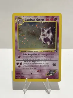 WOTC Pokemon TCG Gym Challenge Sabrina's Gengar 14/132 Holo Rare SWIRL LP-MP - Image 1